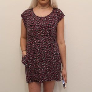 Short Sleeve Pink Floral Dress